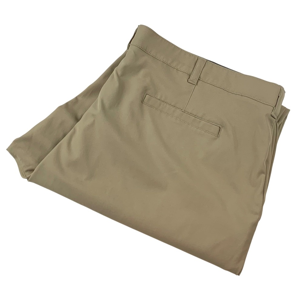 Ben Hogan Performance Golf Pants Khaki Tan Flat Front 42x32 Stretch Trousers